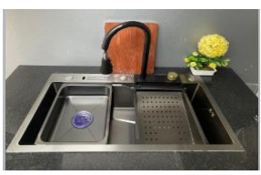 Chậu vòi 1 hố kèm phụ kiện
