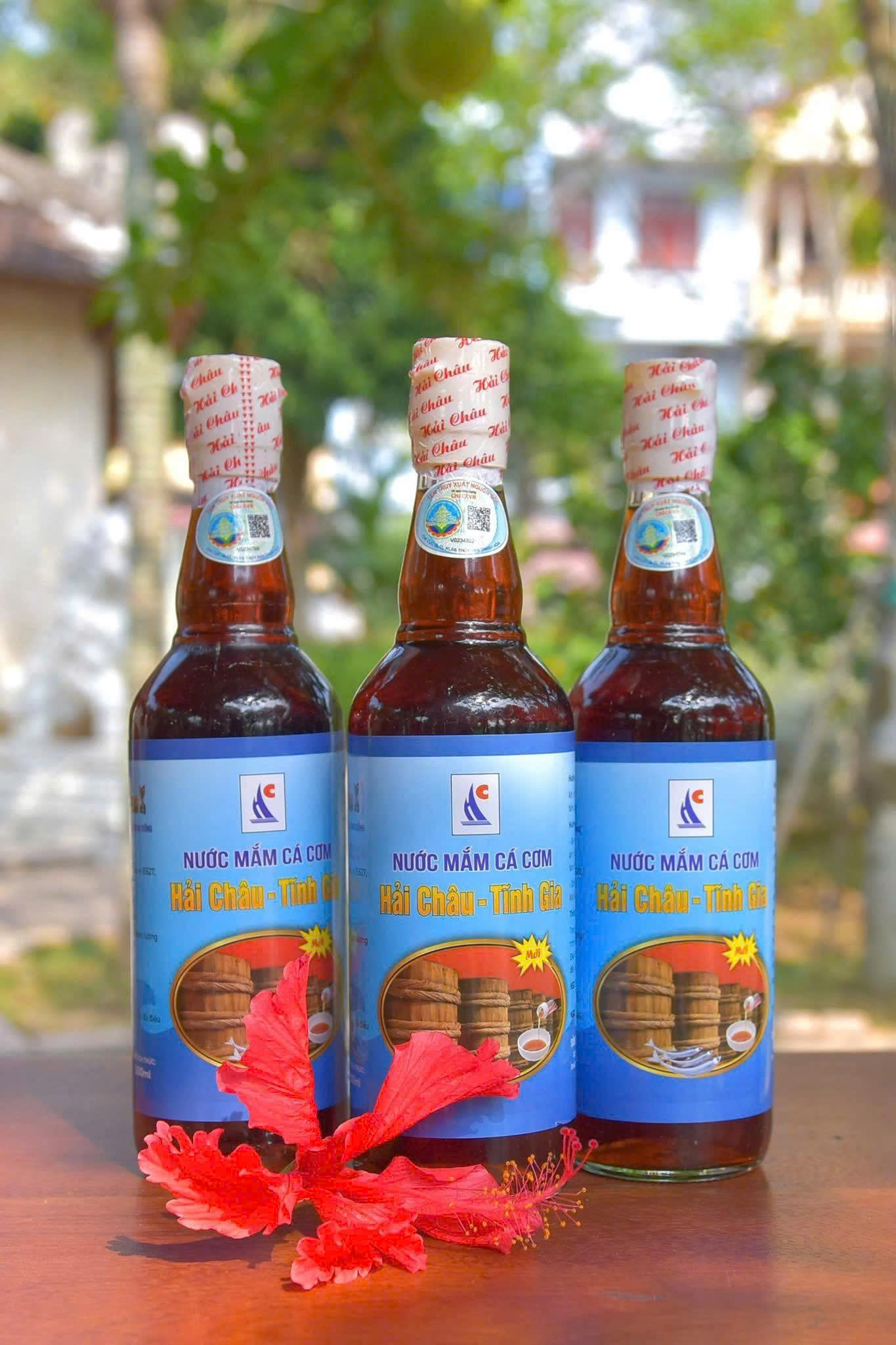 Nước mắm cá cơm Hải Châu Tĩnh Gia 30N chai thủy tinh 500ml