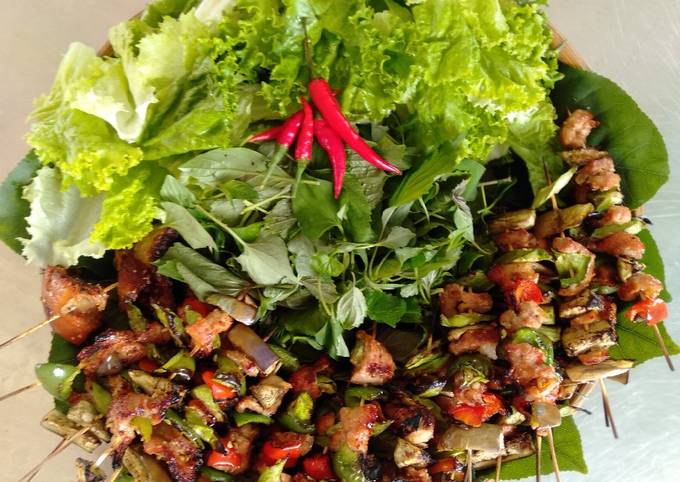 Lướng ngỗng nướng rau củ