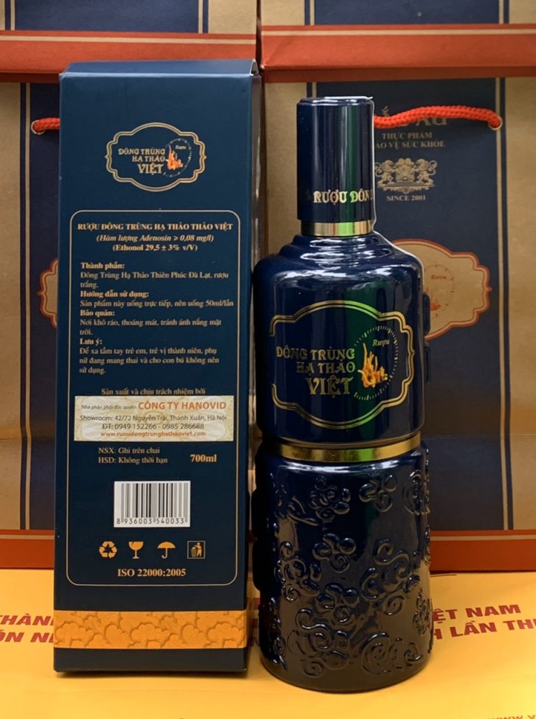 Thùng 6 chai Rượu đông trùng hạ thảo Việt 700ml
