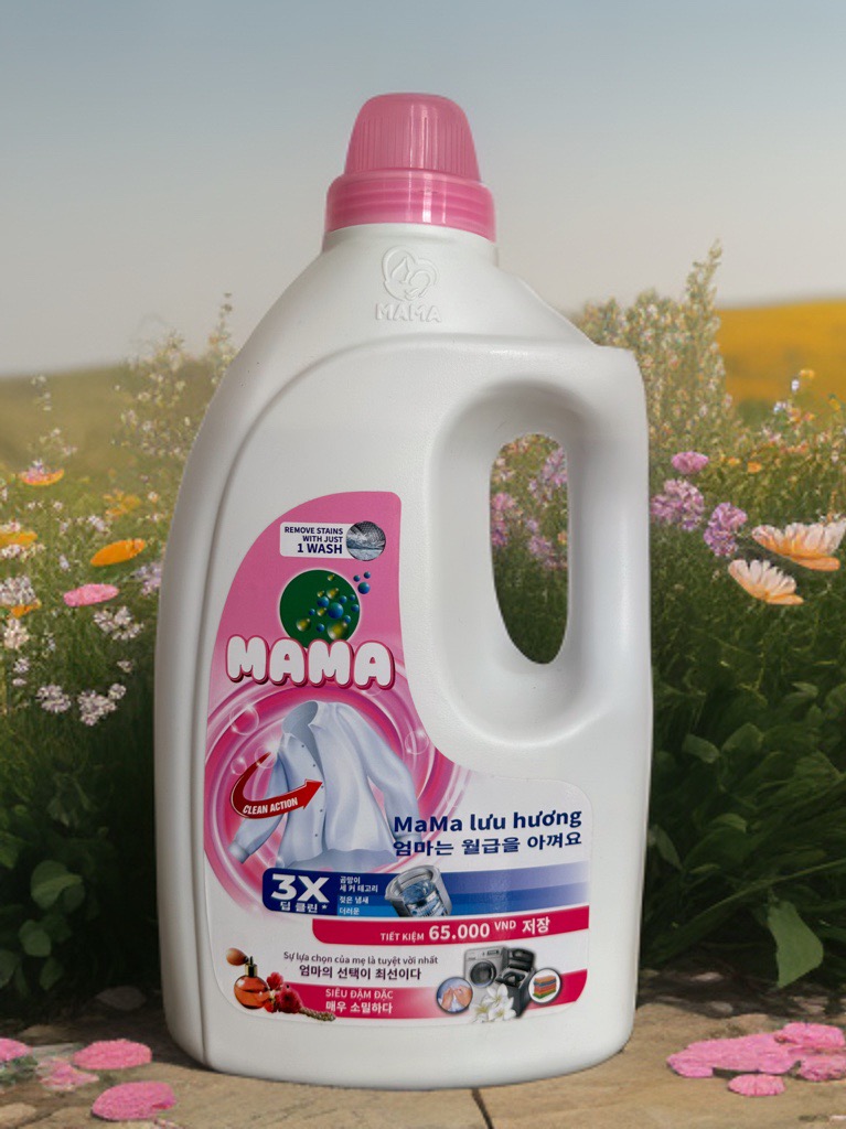 Nước giặt xả MAMA hương Vani 3.5kg/can