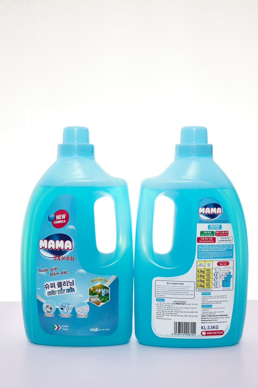 Nước giặt xả MAMA hương Fineline có hạt lưu hương 10kg/can