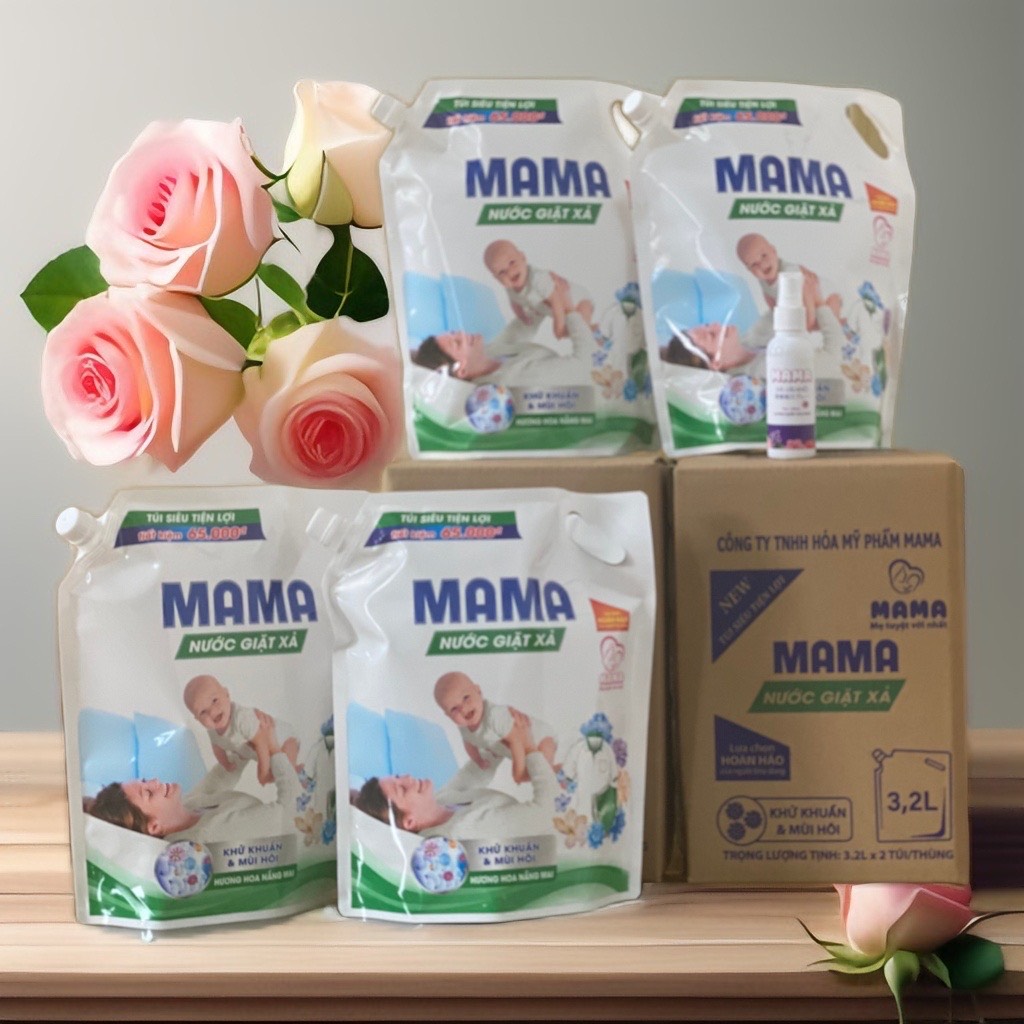 Nước giặt xả MAMA hương Nắng Mai 3.2kg/túi