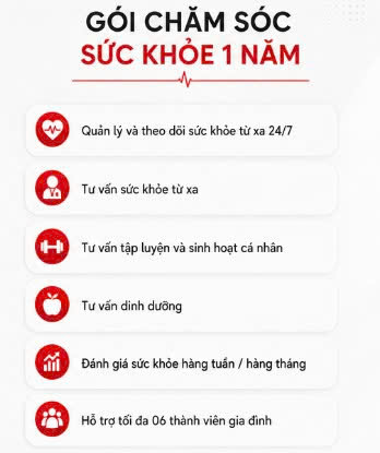Gói CSSK Chủ động 24/7 Online 1 năm cho gia đình